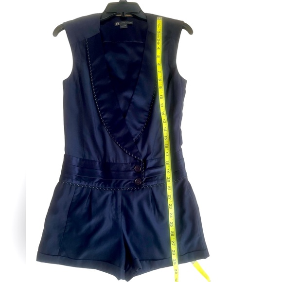 Armani Exchange Silk Tuxedo Rompers - Picture 2 of 8